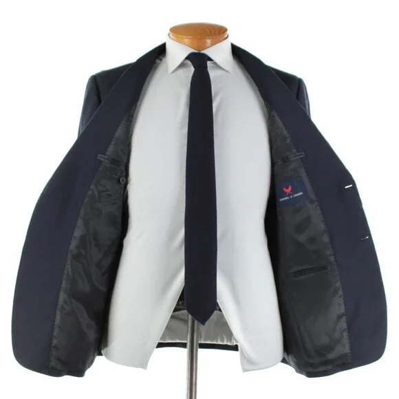 Cardinal of Canada NWT 100% Wool Sport Coat Size 40S US In Solid Navy Blue